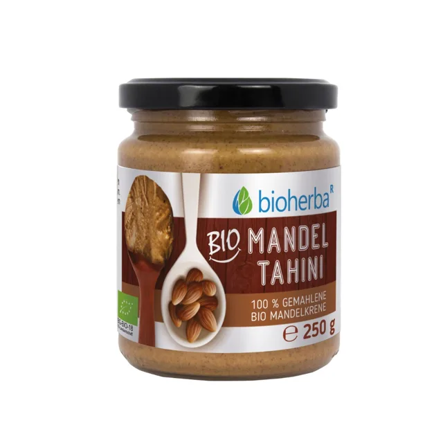 100% bio mandlové tahini z mletých bio mandlových jader – 250 g – Bioherba