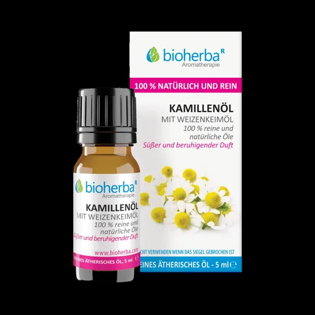 100% čistý a přírodní heřmánkový olej s pšeničnými klíčky – 5 ml – Bioherba