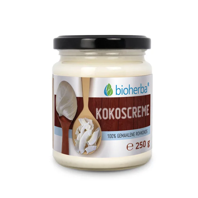 100% kokosový krém z mletého syrového kokosu – 250 g – Bioherba