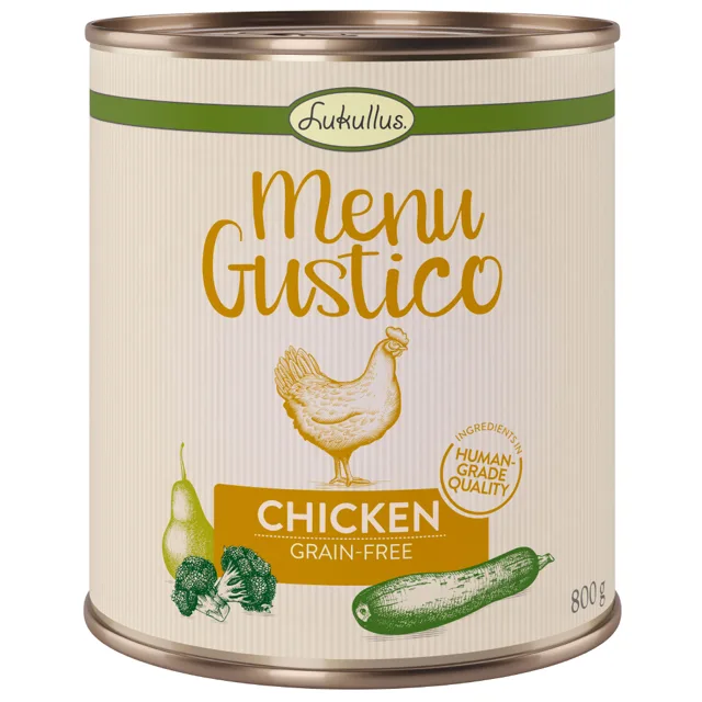 12 x 800 g Lukullus Menu Gustico - Mix: krůtí, hovězí, kuřecí & kachní