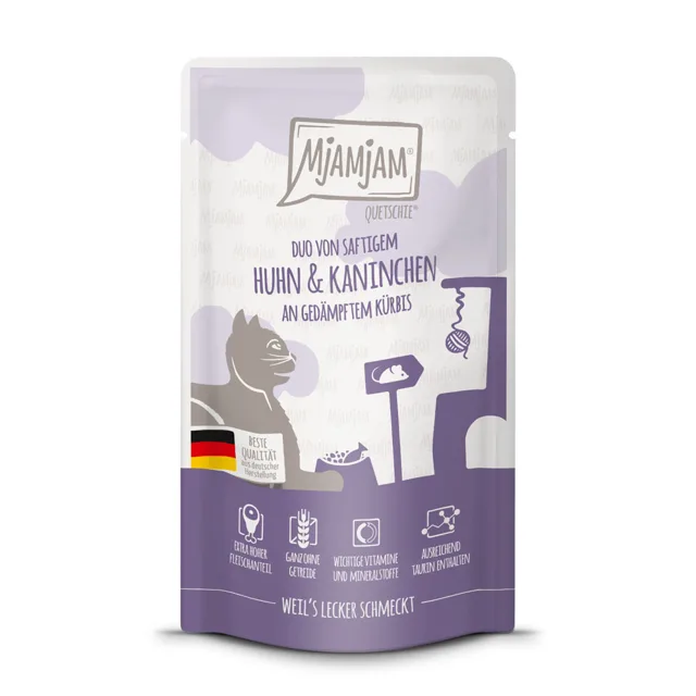 24 x 125 g MjAMjAM Quetschie výhodné balení - kuře a králík