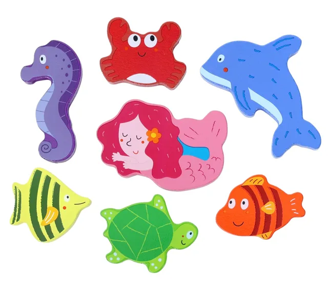 2Kids Toys Dřevěné puzzle Podvodní svět propojitelné, 7 dílů