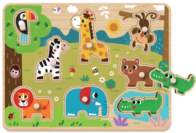 2Kids Toys Dřevěné Puzzle pro batolata -Safari