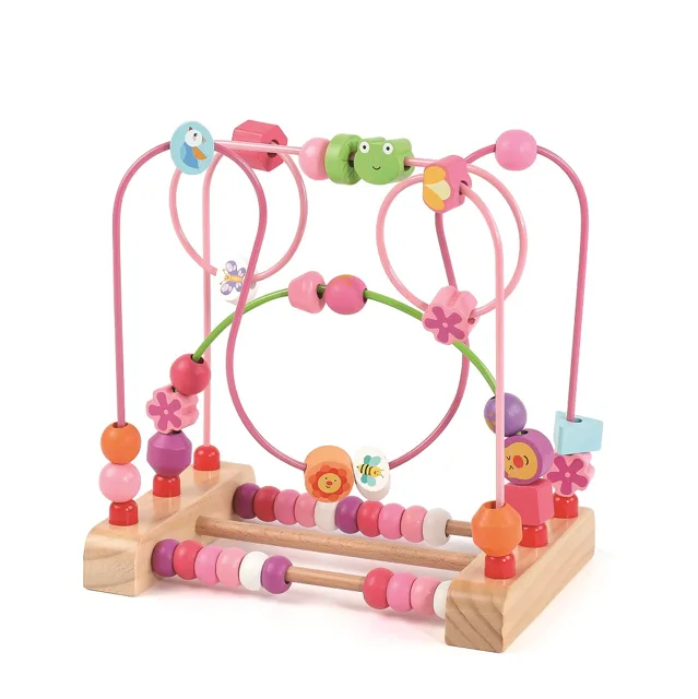 2Kids Toys Dřevěný labyrint s korálky LOUKA – zábavné učení hrou
