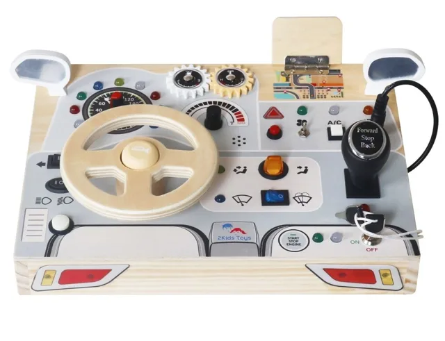 2Kids Toys Interaktivní dřevěná motorická deska pro děti