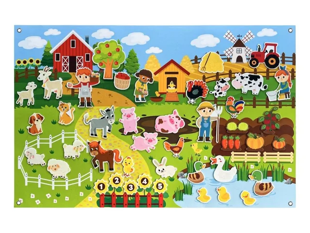 2Kids Toys interaktivní hrací stěna Farma, 109x71cm