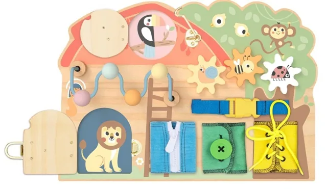 2Kids Toys Montessori Activity board Domeček se zvířátky