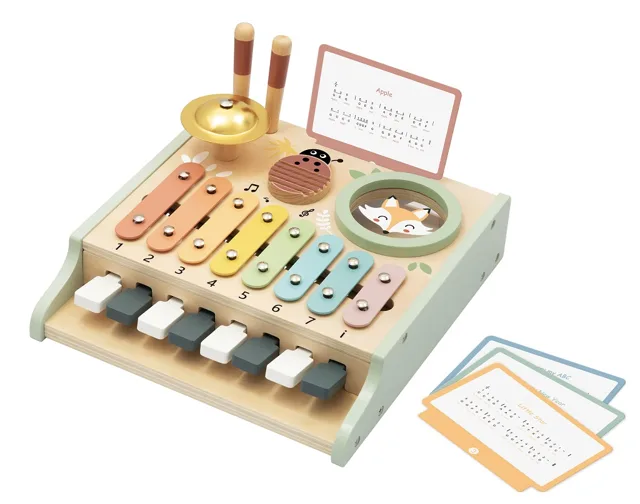 2Kids Toys Motorická hudební hračka 5v1 – xylofon, klávesy, činel