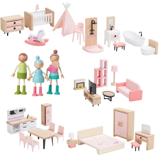 2Kids Toys Sada nábytku s rodinou 5 v 1