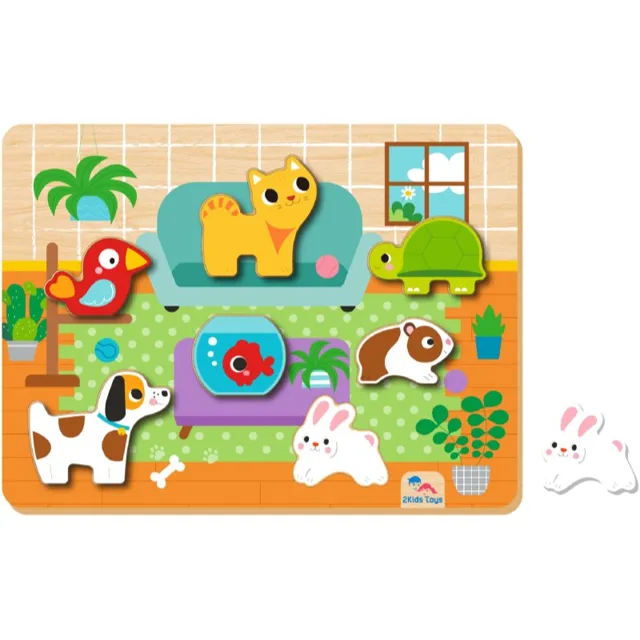 2Kids Toys Shape Puzzles aktivity vkládačka Pets 12 m+ 8 ks