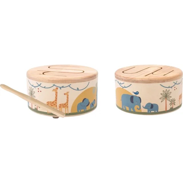 2Kids Toys Wooden Drum Safari hudební hračka 18m+ 1 ks