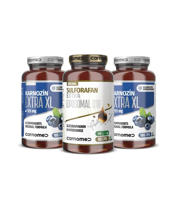 2x Karnozin EXTRA XL 125 mg 180 cps + Sulforafan EXTRA Liposomal Q10 90 cps