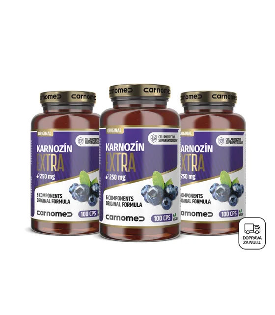 3 balení Karnozin EXTRA Pure&Strong 250 mg 100 cps