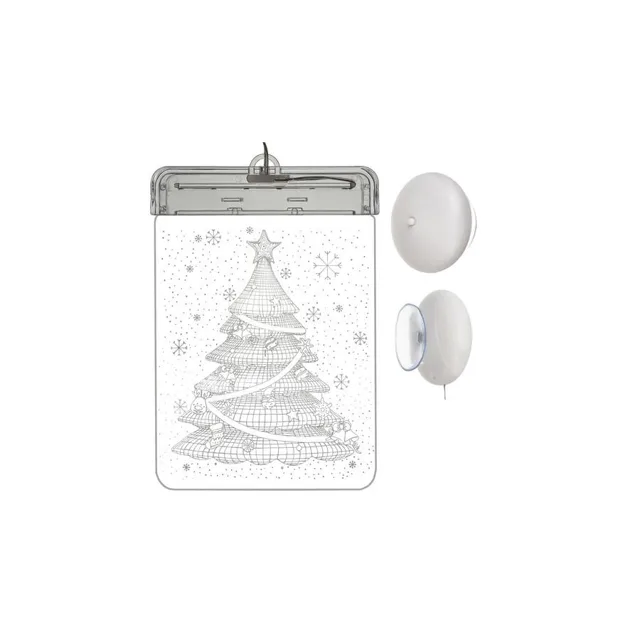 3D LED vitráž - vánoční stromek