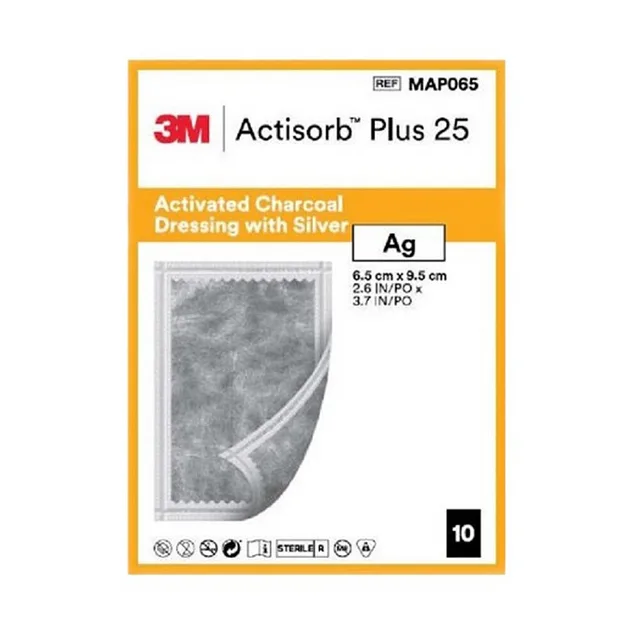 3M Actisorb plus 25 kryí 6,5 x 9,5cm 10 kusů