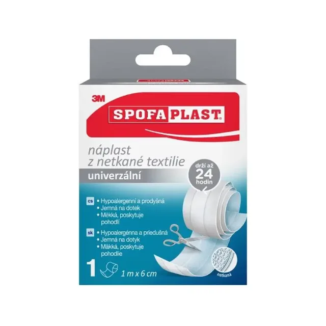 3M Spofaplast Náplast z netkané textílie 854 1 m x 6 cm náplast pro ošetření drobných poranění 1 ks