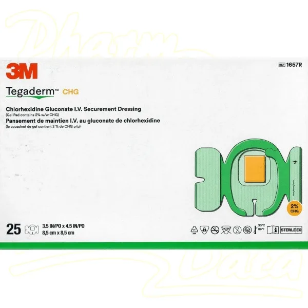 3M Tegaderm CHG 1657R krytí 8.5cm x 11.5cm 25ks