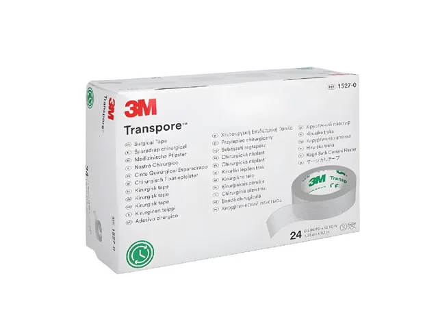 3M Transpore Papírová chirurgická páska 1,25 cm x 9,15 m 24 ks transparentní