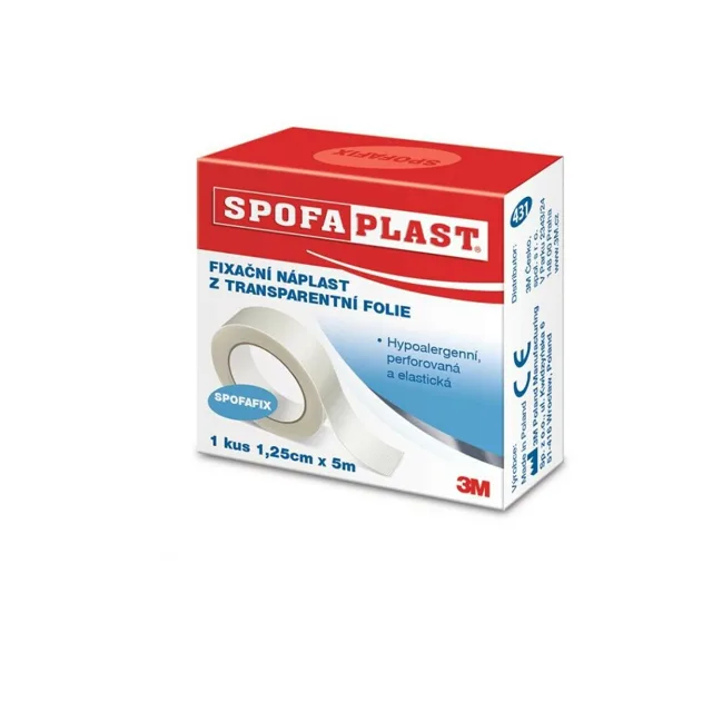 3M™ SPOFAPLAST 431 Fixační náplast z transparentní fólie 1,25 cm × 5 m 1 kus