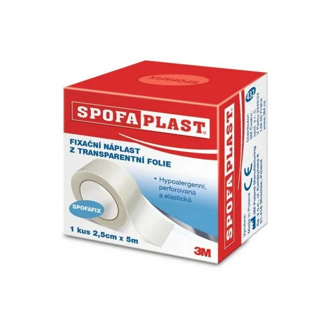 3M™ SPOFAPLAST 432 Fixační náplast z transparentní fólie 5 m x 25 mm