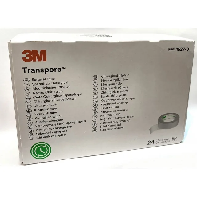 3M™ TRANSPORE Transparentní náplast 1,25 cm x 9,1 m 24ks
