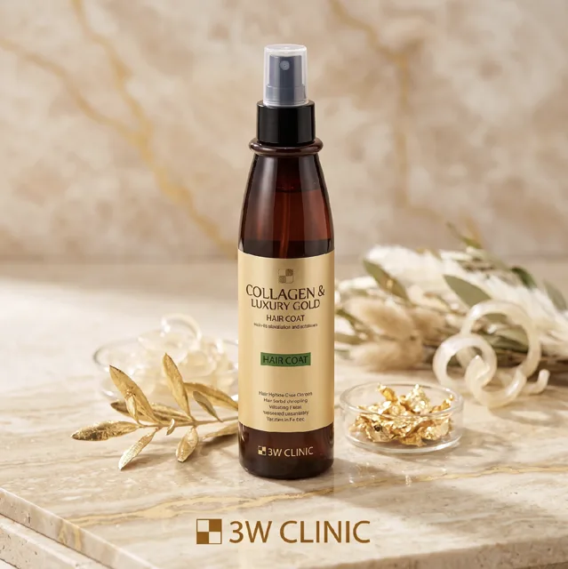 3W CLINIC - Collagen & Luxury Gold Hair Mist - Vlasová mlha s kolagenem a luxusním zlatem - 210 ml
