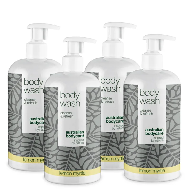 4 za cenu 3 Tea Tree Body Wash 500 ml Lemon Myrtle - výhodná nabídka — Balení 4 Tělových mycích prostředků (500 ml): Tea Tree Oil Lemon Myrtle