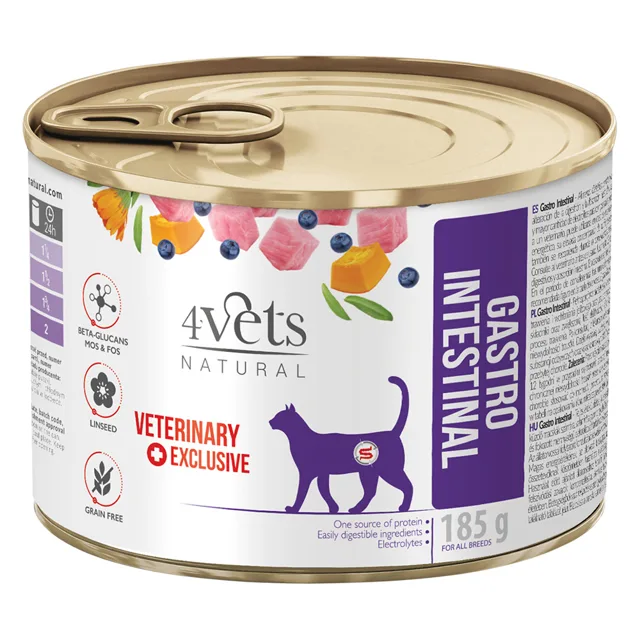 4Vets Natural Cat Gastro Intestinal 185 g - 12 x 185 g