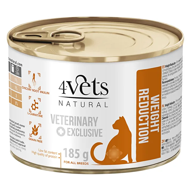4Vets Natural Cat Weight Reduction 185 g - 6 x 185 g