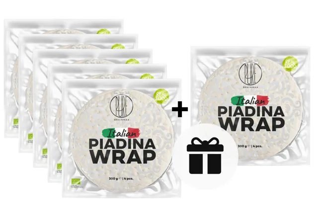 5+1 ZDARMA: BrainMax Pure® Piadina Wrap BIO, 4 ks