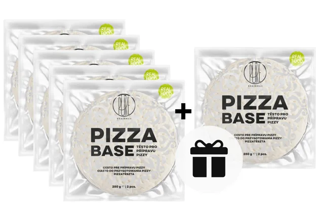 5+1 ZDARMA: BrainMax Pure® Pizza Base, hotové těsto na pizzu z Itálie, 2 ks