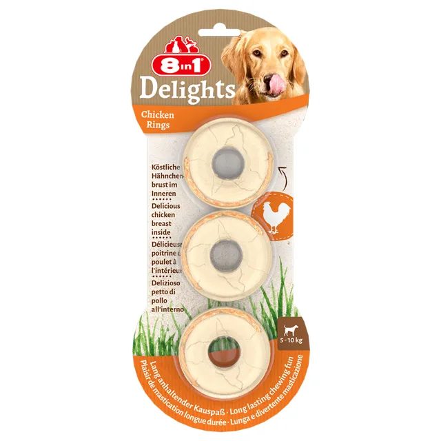 8in1 Delights žvýkací kroužky - 6 x 119 g (18 kusů)