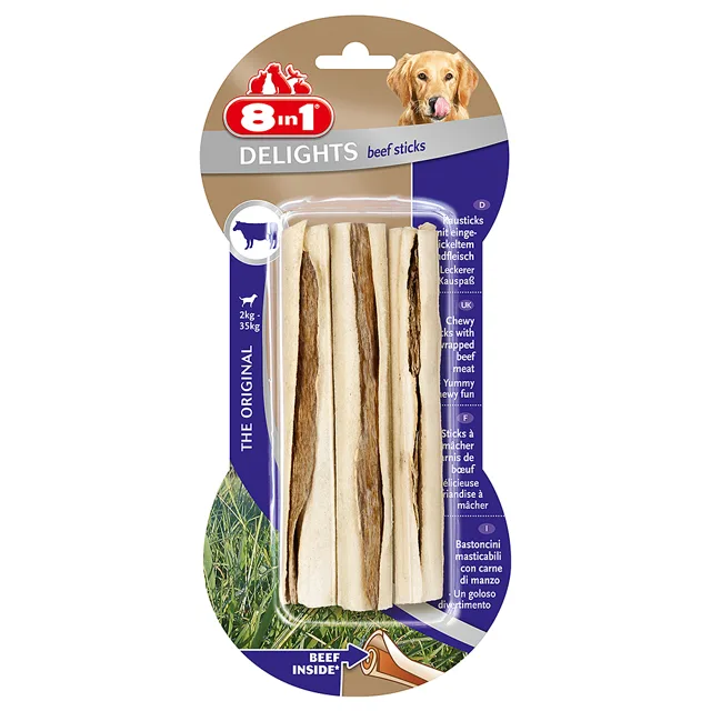 8in1 Delights žvýkací tyčinka, hovězí - 18 ks (450 g)
