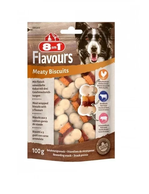 8IN1 Flavours Meaty Biscuits 100 g