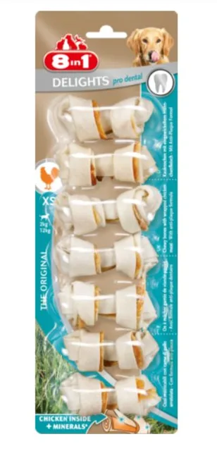 8IN1 Pamlsek Dental Delights Bones XS 7ks