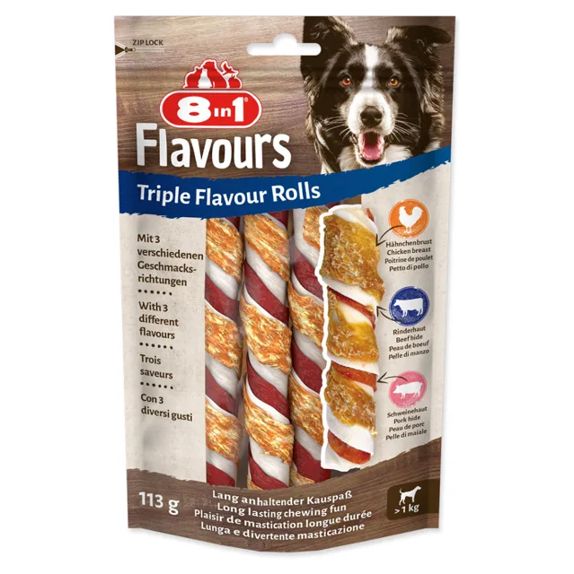 8IN1 Triple Flavour rolka žvýkací 3 kusy
