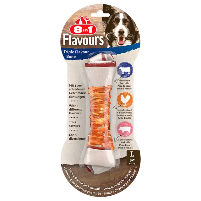 8in1 Triple Flavour žvýkací kost L - 3 x 85 g
