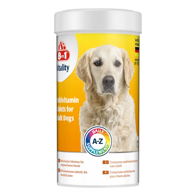 8v1 Vitality multivitamínové tablety pro dospělé psy - 70 tablet