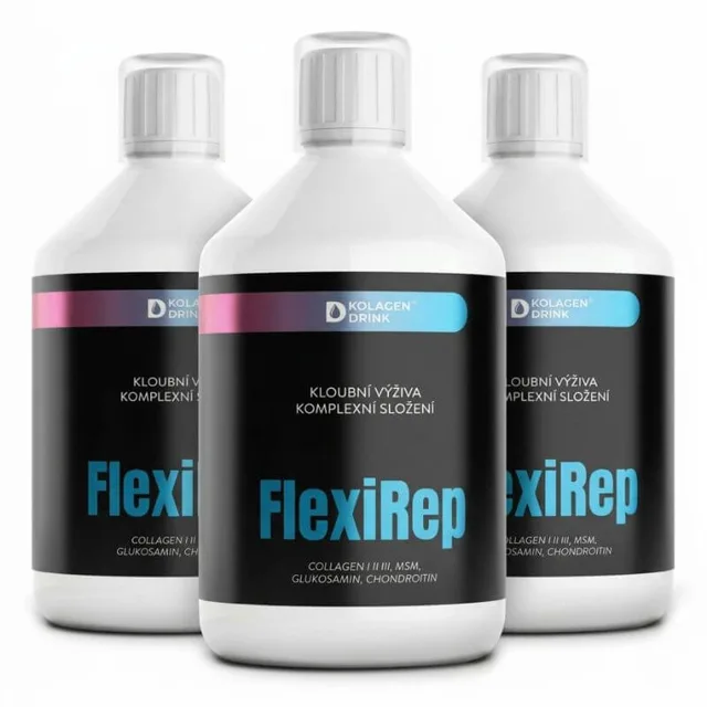 99-denní kúra KolagenDrink FlexiRep klouby, vaziva, šlachy, kosti 3x 500 ml