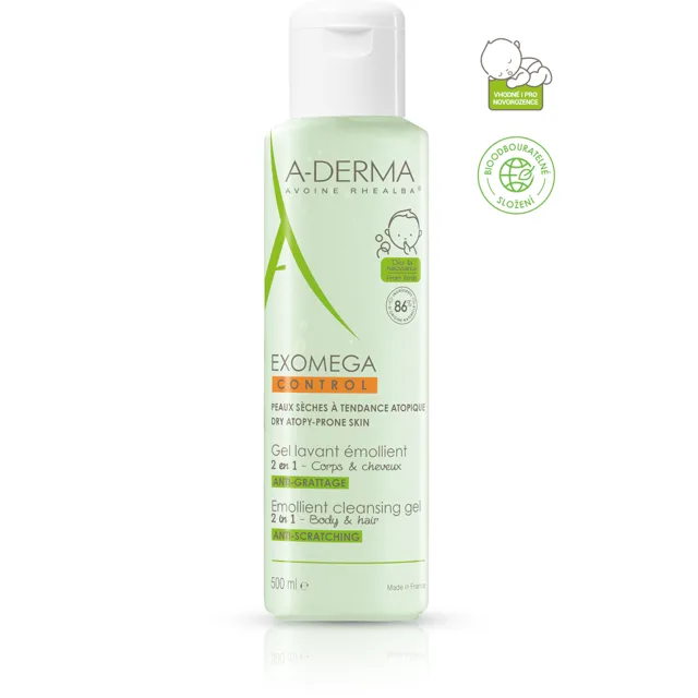 A-derma Exomega Cont.zvláč.mycí Gel 2v1 500ml Duo
