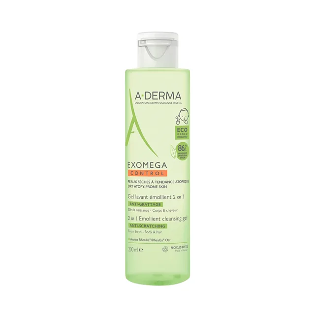 A-DERMA Exomega Control Zvláčňující mycí gel 2v1 200 ml