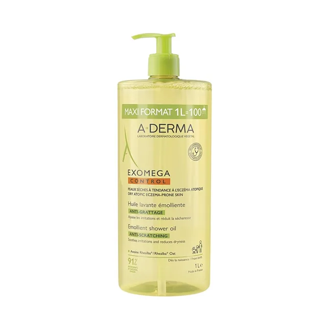 A-DERMA Exomega CONTROL Zvláčňující sprchový olej 1000 ml