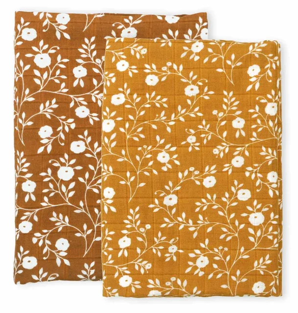 A Little Lovely Company Mušelínové plenky,  blossom - caramel - 2 ks