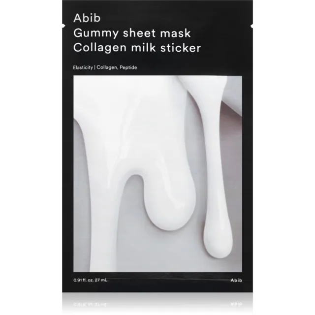 Abib Gummy Sheet Mask Collagen Milk Sticker hydratační pleťová maska se zklidňujícím účinkem 27 ml