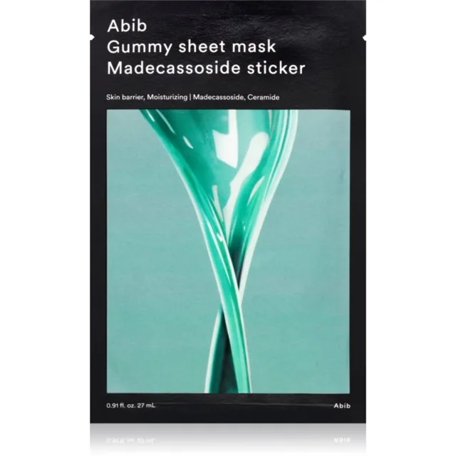 Abib Gummy Sheet Mask Madecassoside Sticker zklidňující plátýnková maska pro posílení kožní bariéry 27 ml