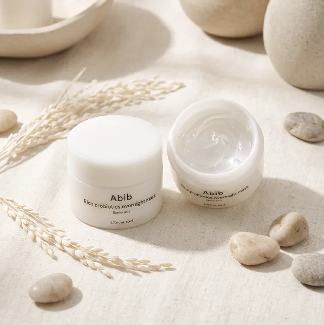 Abib - Rice Probiotics Overnight Mask Barrier Jelly - Gelová noční maska s rýží a probiotiky - 20 ml