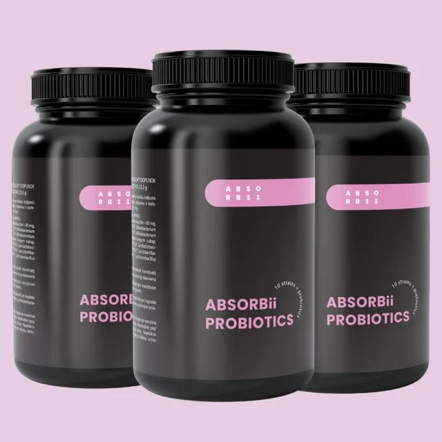 ABSORBii Probiotics – probiotika a prebiotika, 3× 60 kapslí