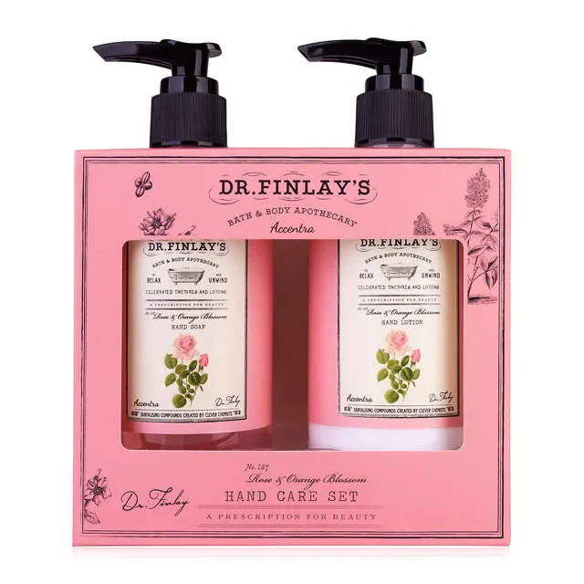 Accentra Dárková sada péče o ruce s pumpičkou Rose & Orange Blossom Dr. Finlay`s