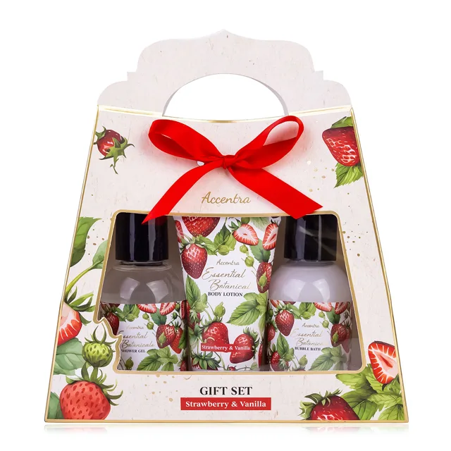 Accentra Dárková sada v krabičce s uchem Strawberry & Vanilla Essential Botanical