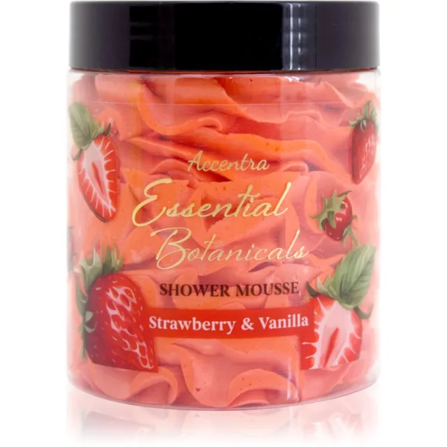 Accentra Essential Botanicals Shower Mousse sprchová pěna s vůní Strawberry & Vanilla 200 g